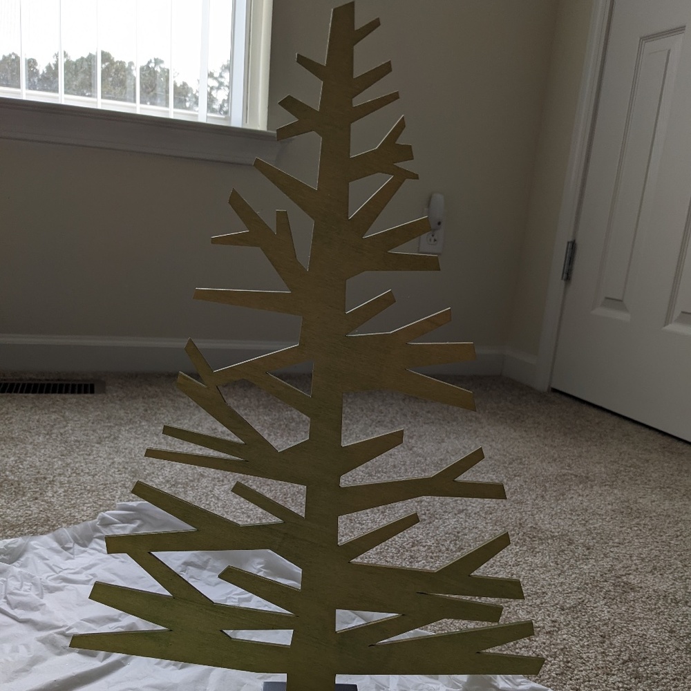 Green Wood Cut Out Christmas Tree
